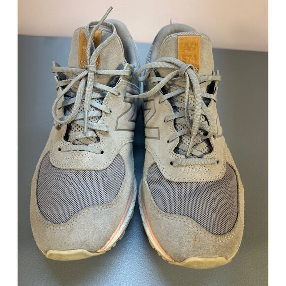 New Balance 574 Womens 10 Running Shoes Light Gray & Pink Suede Upper - Picture 2 of 10